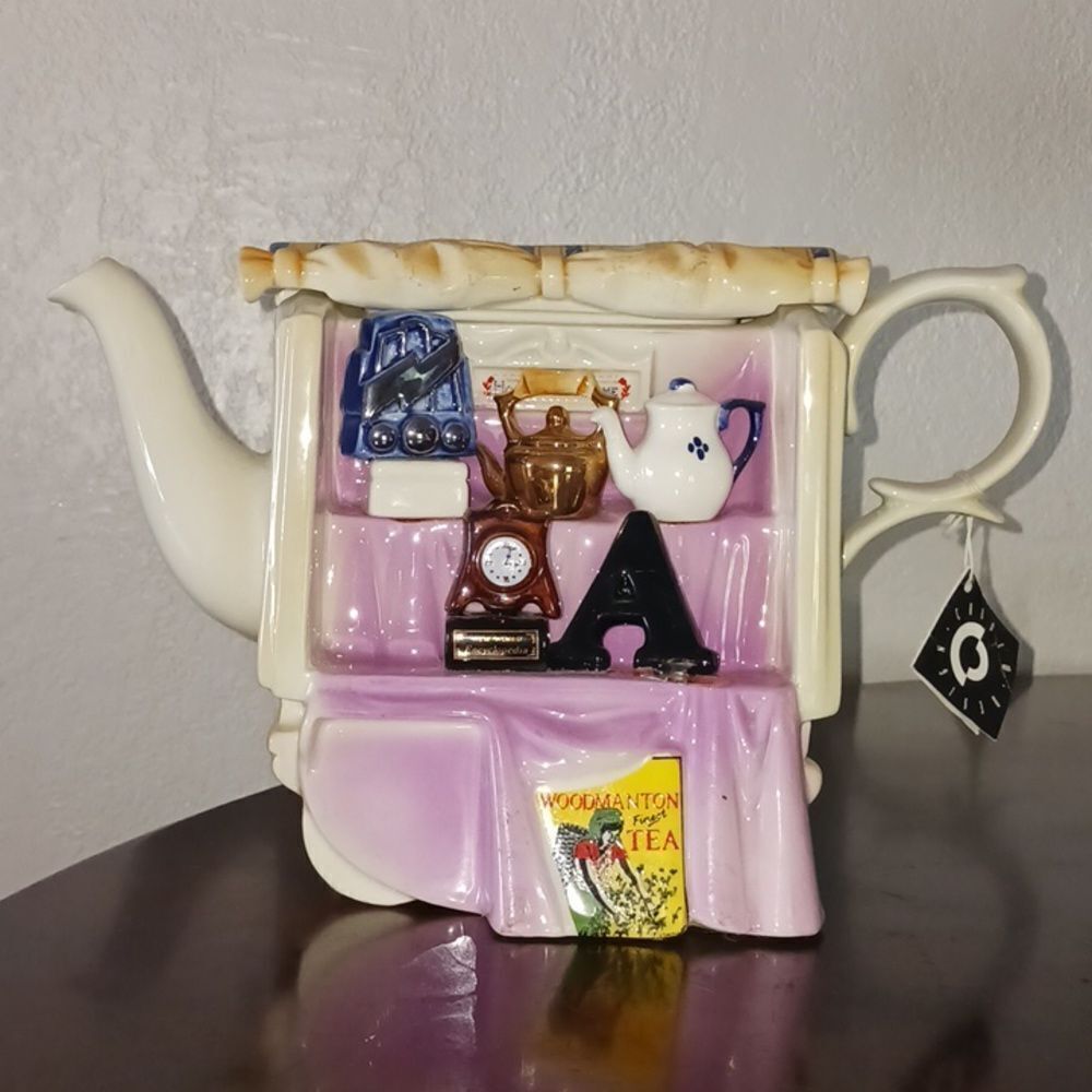 England Woodmanton Tea  vintage Paul Cardew signed Antiques Teapot decor